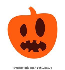Cute halloween pumpkin. Isolated on white background. Flat style vector illustration.