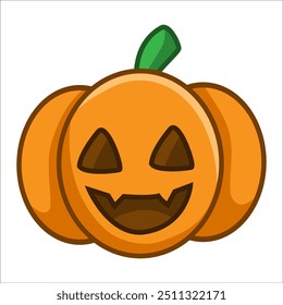 Cute halloween pumpkin isolated on white background