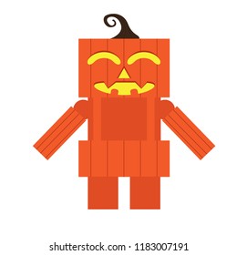 Cute halloween pumpkin monster cartoon character