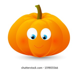 Cute Halloween pumpkin on white