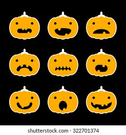 Cute Halloween pumpkin set