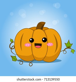 Cute Halloween Pumpkin with splash, Season greeting poster