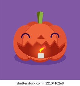 Cute halloween pumpkin sticker icon