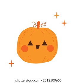 Cute Halloween pumpkin vector element. For scrapbooking, greeting card, party invitation, poster