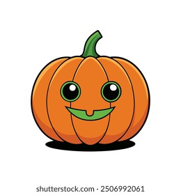cute halloween pumpkin vector logo-