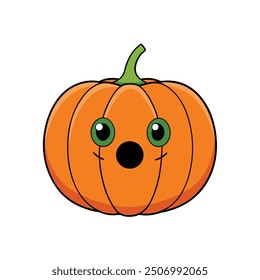 cute halloween pumpkin vector logo-