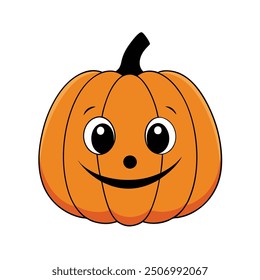 cute halloween pumpkin vector logo-