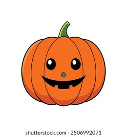 cute halloween pumpkin vector logo-