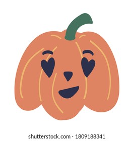 Calabazas de halloween. Aislado sobre fondo blanco. Ilustración vectorial de estilo plano.