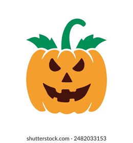 Cute halloween pumpkins. The main symbol of the Happy Halloween holiday.  Vector.