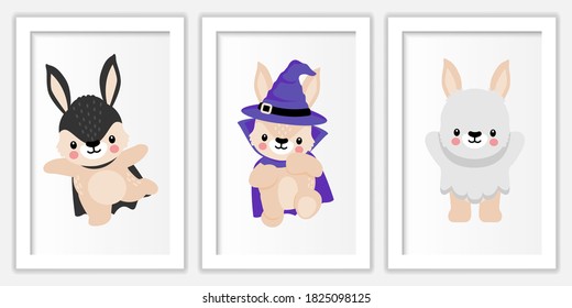 CUTE HALLOWEEN RABBIT BUNNY CARTOON DOODLE ILLUSTRATION