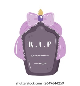 Clipart de sinal de Halloween RIP bonito - Ilustração de lápide assustador para design de Halloween