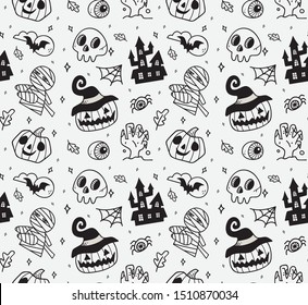Cute Halloween seamless background suitable for card, fabric printing etc