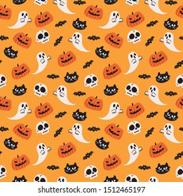 Cute Halloween seamless background suitable for card, fabric printing etc