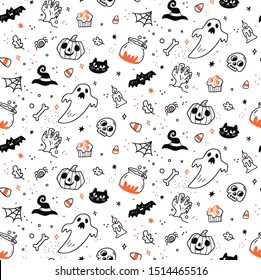Cute Halloween seamless background suitable for card, fabric printing etc