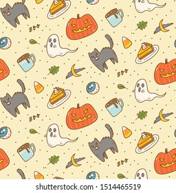 Cute Halloween seamless background suitable for card, fabric printing etc