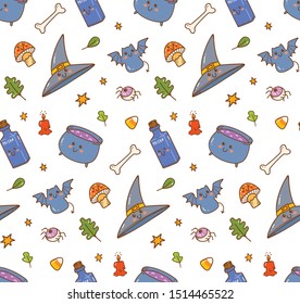 Cute Halloween seamless background suitable for card, fabric printing etc