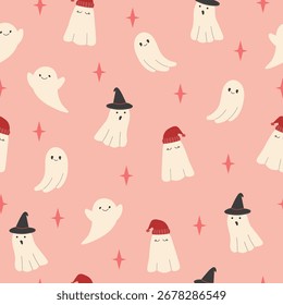 Niedliches Halloween nahtloses Muster für Stoff, Tapete, Umschlagpapier-Druck und Vorlagenhintergrund