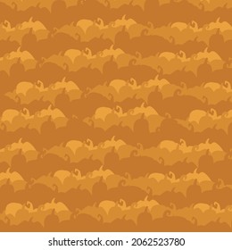 Cute halloween seamless pattern. Vector illustration ideal for background, decoration, cards, wallpaper, wrapping paper, prints, and fabrics or textile design. Illustration with pumpkins. 