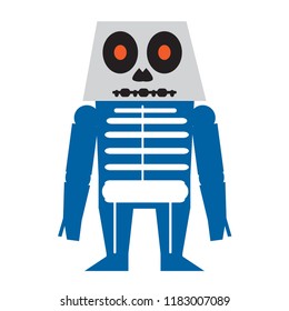 Cute halloween skeleton cartoon character