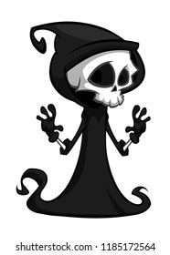 Cute Halloween skeleton death character icon

