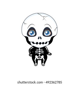 Cute Halloween skeleton illustration