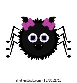 Cute halloween spider cartoon character