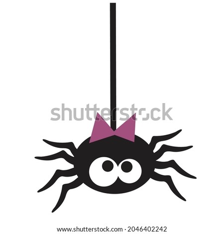 Cute Halloween spider vector cartoon illustration