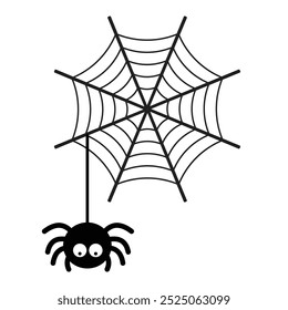 Cute Halloween Spider Web with a spider