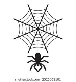 Cute Halloween Spider Web with a spider