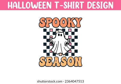 Dibujo vectorial de camiseta de Halloween, Diseño de camiseta de Halloween, vector de camiseta de Halloween feliz, plantilla de camiseta de Halloween de moda
