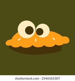 Cute Halloween Thanksgiving Pie Illustration.