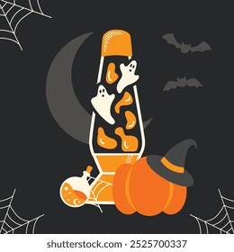 Tema lindo de Halloween en ilustración de fondo negro 