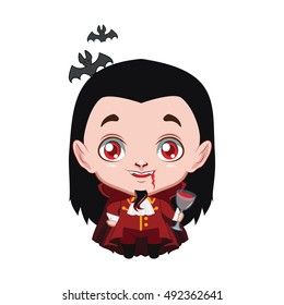 Cute Halloween vampire illustration