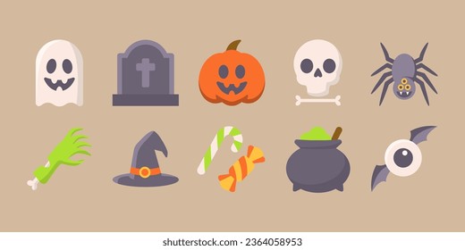 cute halloween vector elements collection