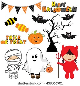 Cute Halloween Vector Illustration