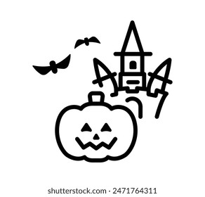 Cute Halloween vector illustrations icons