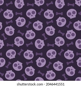 Cute Halloween vector pattern. Seamless design. Hand-drawn illustration for backgrounds, fabric or wrapping paper