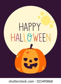 Cute Halloween vector pumpkin