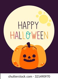 Cute Halloween vector pumpkin