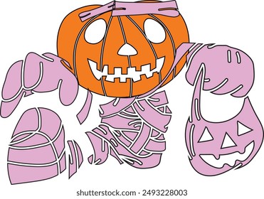 cute halloween vector pumpkin face 