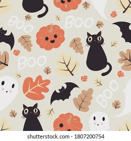Cute Halloween vector repeat pattern.