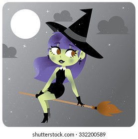 Cute halloween witch