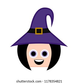 Cute halloween witch cartoon character