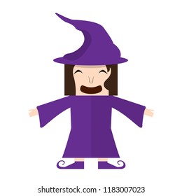 Cute halloween witch cartoon character