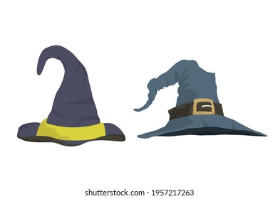 cute halloween witch hat, simple vector illustration