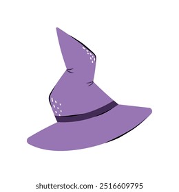 Cute Halloween witch hat. Vector illustration in flat and Doodle style for the October Halloween designs