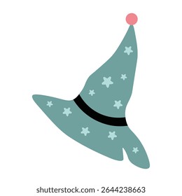 Cute Halloween Witch Hat Vector Illustration. Magic Hat for Halloween Design. Halloween Hat Clipart
