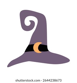 Cute Halloween Witch Hat Vector Illustration. Magic Hat for Halloween Design. Halloween Hat Clipart