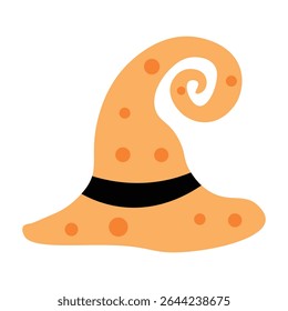 Cute Halloween Witch Hat Vector Illustration. Magic Hat for Halloween Design. Halloween Hat Clipart